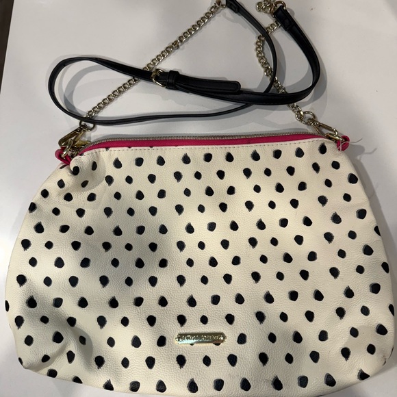 Betsey Johnson Black and White Polka Dot Crossbody Bag - Picture 1 of 8
